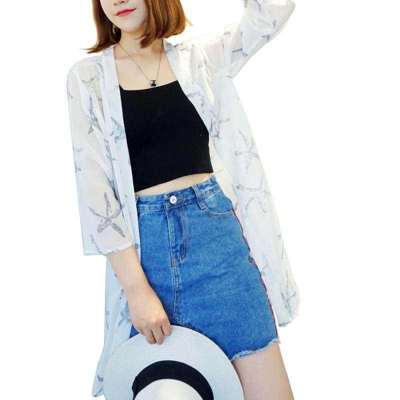 Áo Khoác Kimono Dài Chống Nắng Cho Nữ