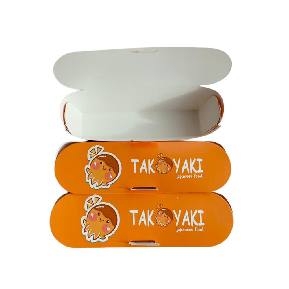 Hộp Giấy Đựng Bánh Takoyaki 500 cái Dày 300gsm