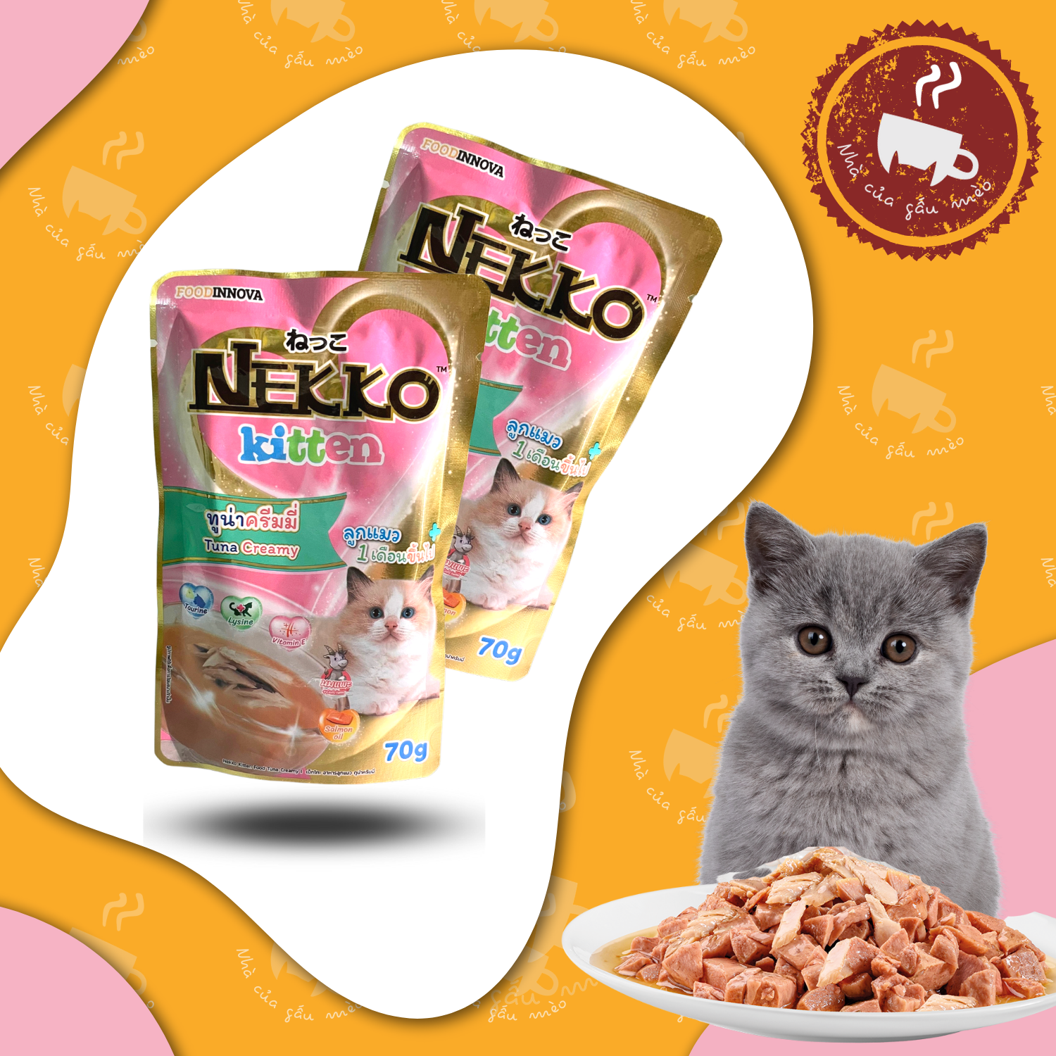 Pate NEKKO Kitten creamy cho mèo con - dành cho Mèo con từ 1-12 tháng tuổi 70g