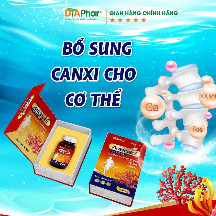 Anvicalci Tảo Biển Đỏ Bổ Sung Can Xi Cho Cở Thể Hộp 30 Viên