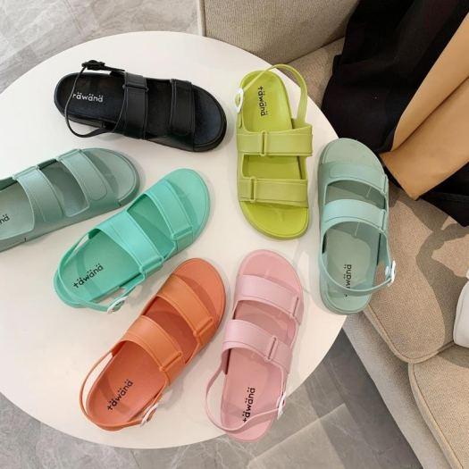 SANDAL NỮ CAO SU DẺO, Giày Sandals nữ kẹo màu mẫu mới