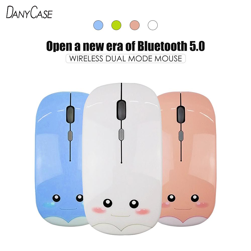 Mini Bluetooth 5.0 Quang Học 1600DPI Chuột Không Dây Sạc Chuột Dễ Thương Cho Android Xiaomi Huawei Lenovo iPad Máy Tính Macbook