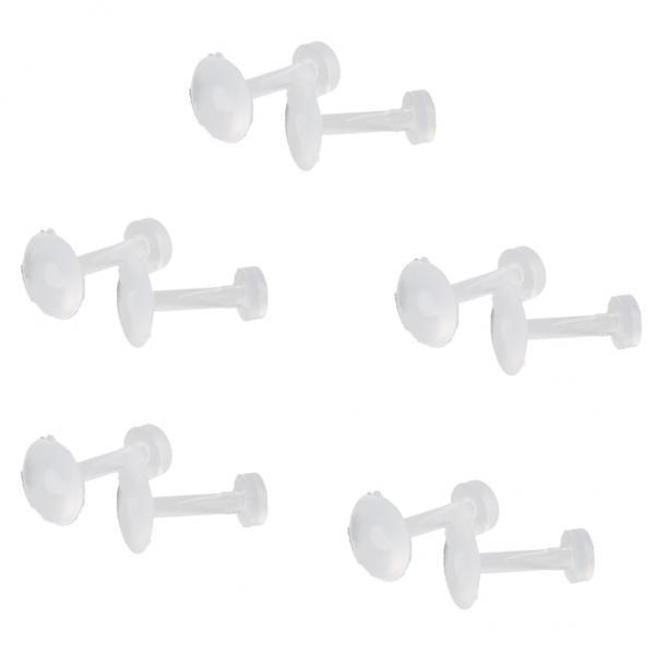 4-7pack 10Pcs Clear Acrylic Nose Studs Ring Retainers Bars Body Piercing Jewelry