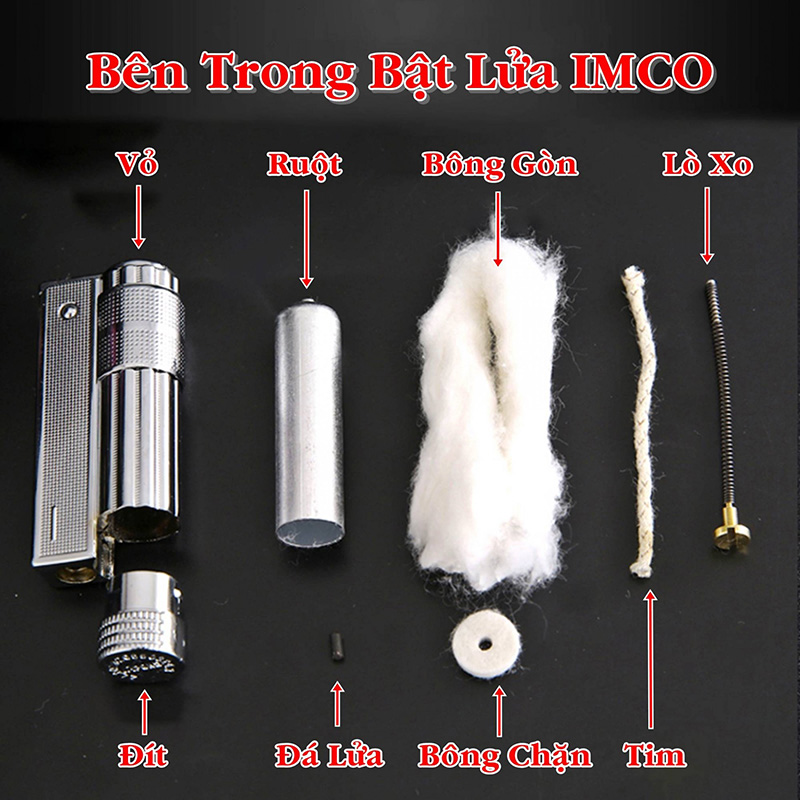 Bật Lửa Xăng Đá Imco Cổ Điển Nhiều Màu – Xài Xăng