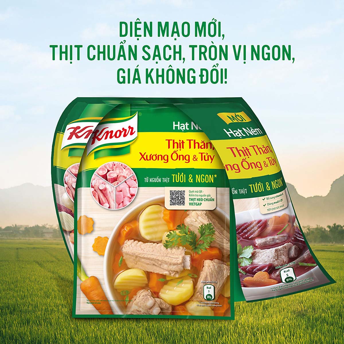 Hạt nêm Knorr Thịt Thăn, Xương Ống Và Tuỷ 900g