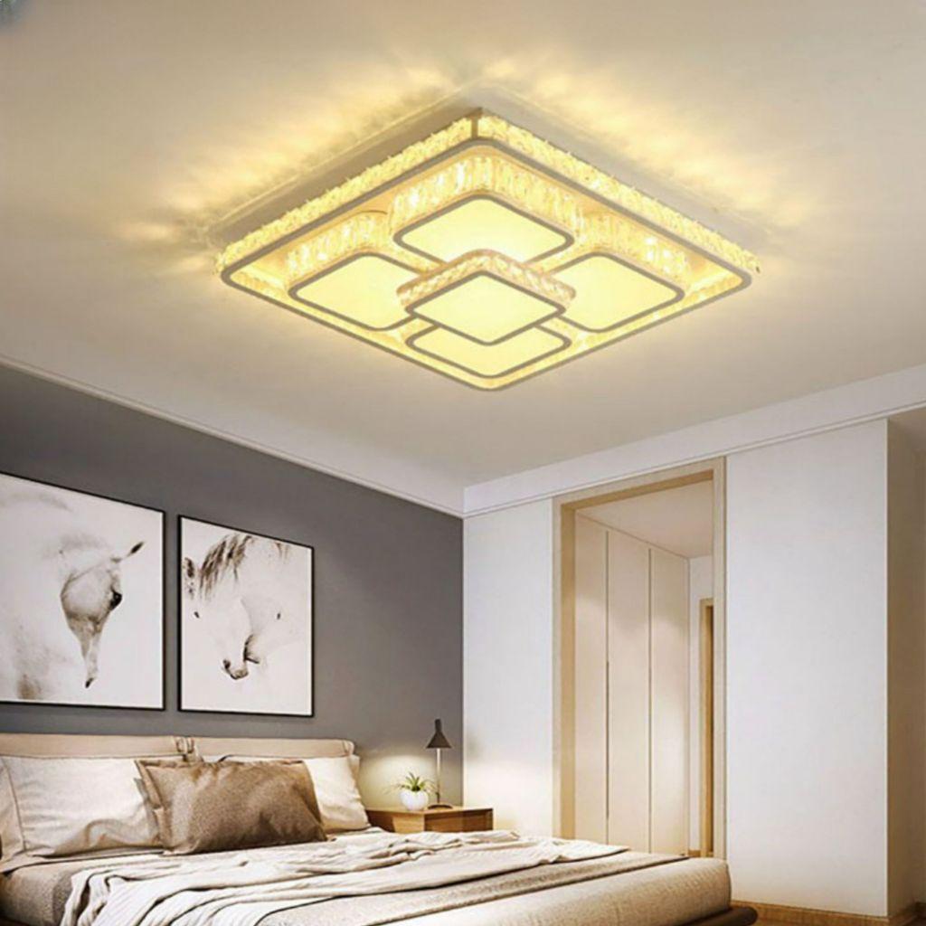 Đèn ốp trần pha lê phòng khách, phòng ngủ HQ - mã PLM081 - ánh sáng 3 màu tiết kiệm điện, thân thiện môi trường HQ DECOR (HÀNG NHẬP KHẨU)