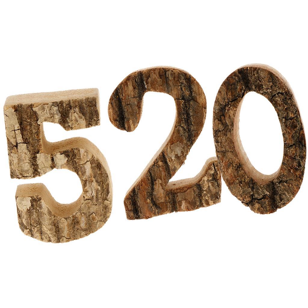 2pcs Wooden Number Decoration DIY Ornaments Decor For Home
