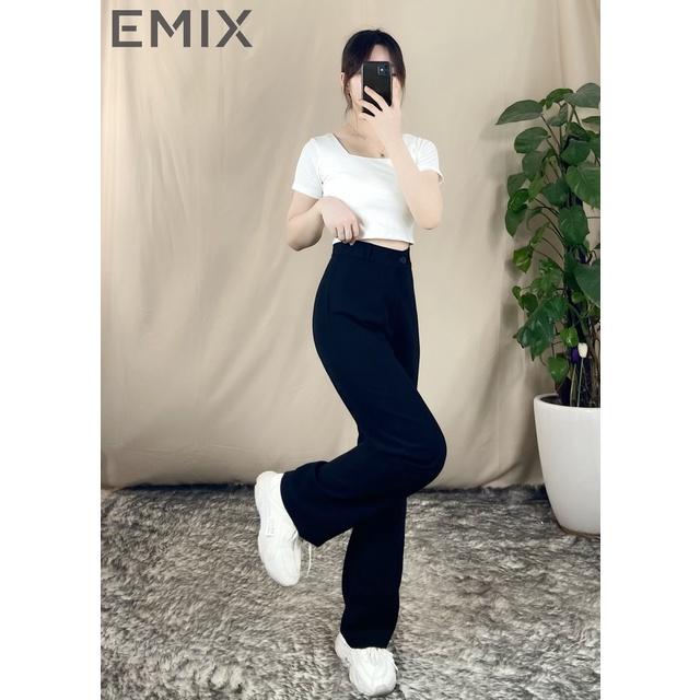 Quần tây nữ công sở 09 EMIX , ống suông, dáng dài 100cm, vải tuyết mưa dày đẹp, không nhăn, cạp nhỏ, tôn dáng