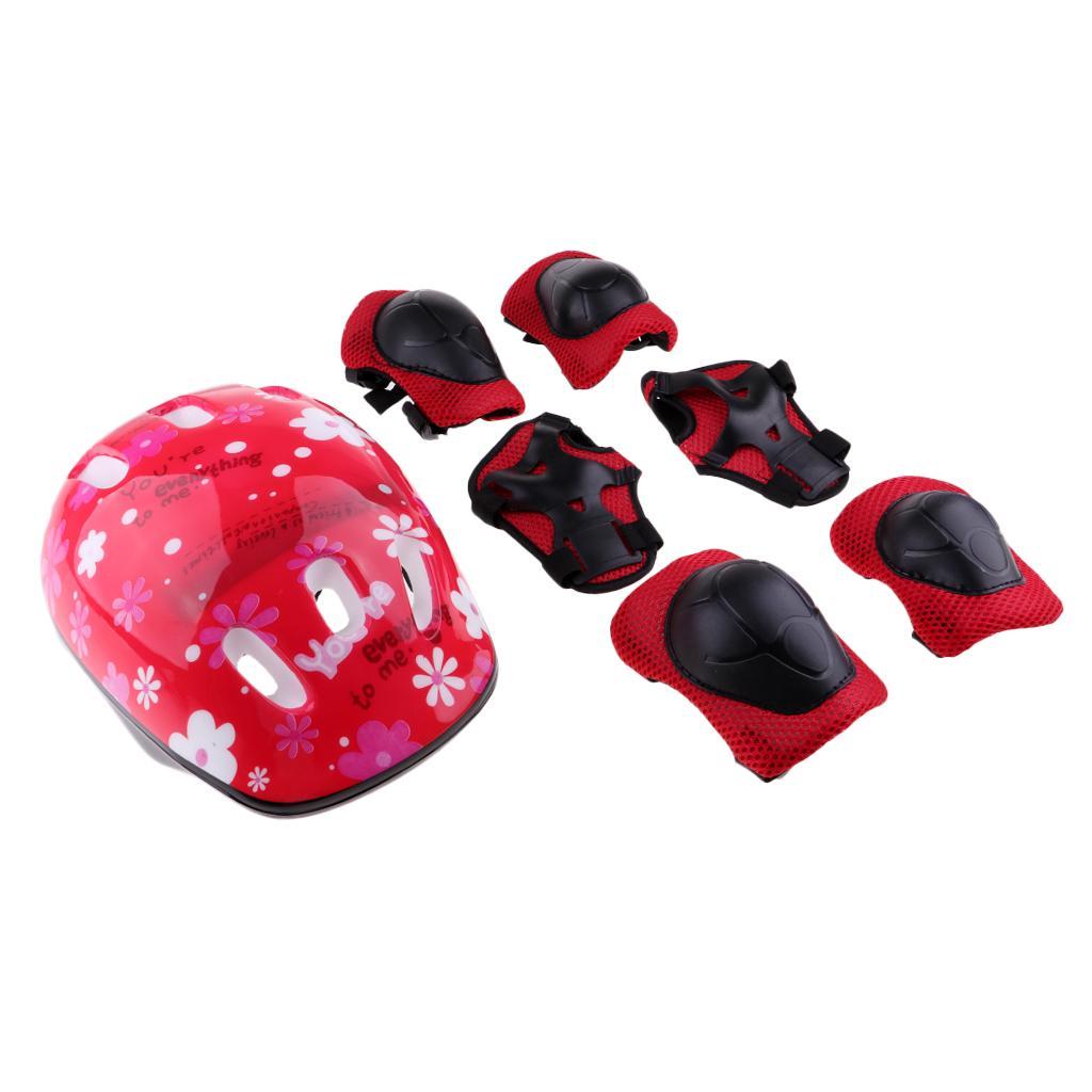 7 pieces Junior Roller Skating Skateboard Helmet Knee Wrist Guard Elbow Pad