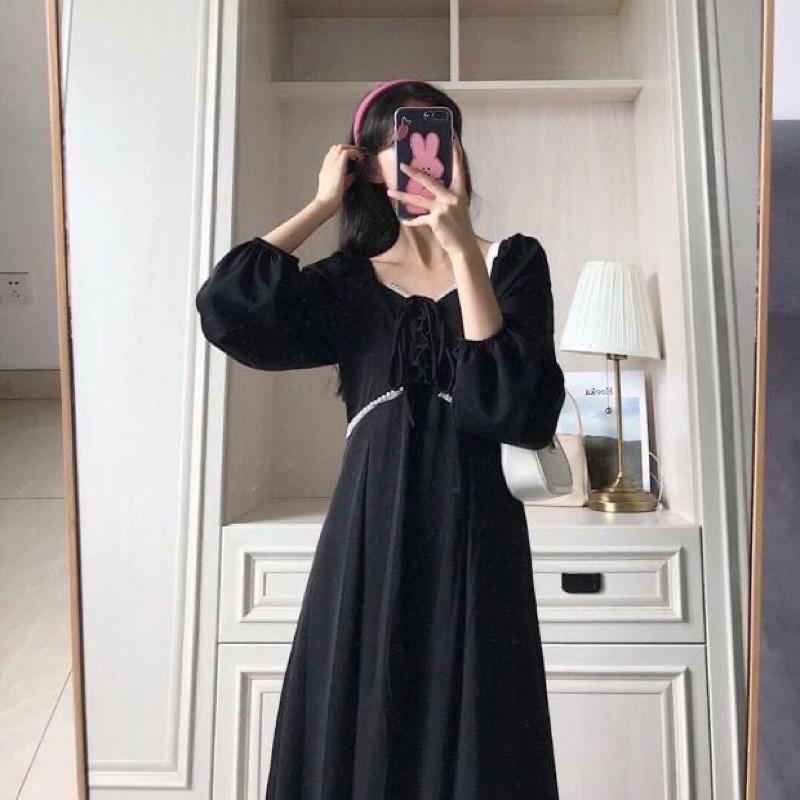 ĐẦM ĐEN TAY DÀI DÁNG DÀI