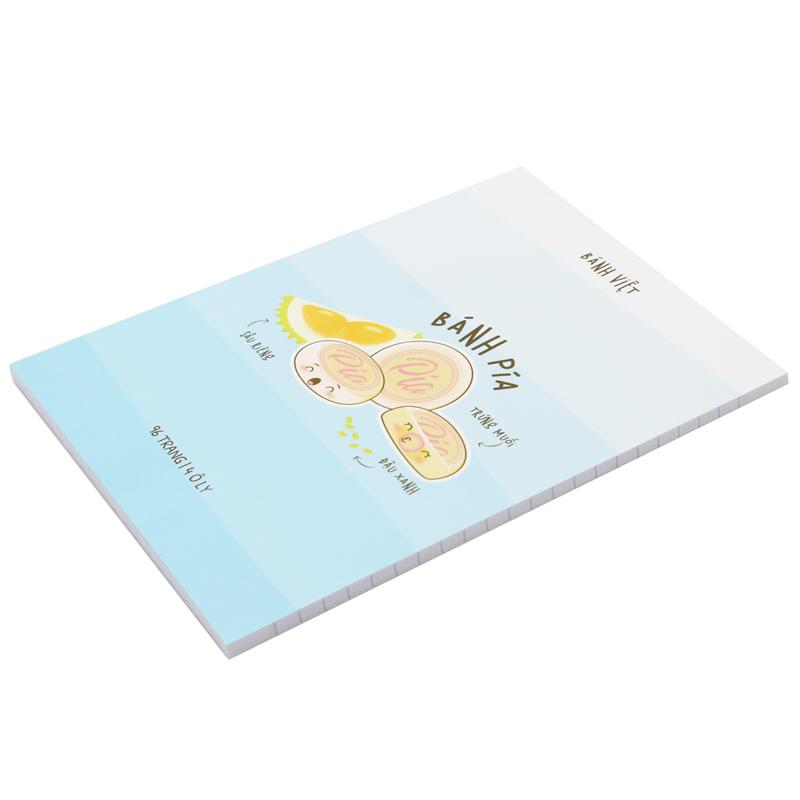 Combo 10 Tập Học Sinh Bánh Việt - Miền Nam - 4 Ô Ly - 96 Trang 80gsm - The Sun 04 - Bánh Pía - Tặng Nhãn Vở Kèm Sticker