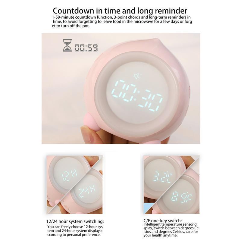 Digital Children's Alarm Clock Wake-up Light with Snooze Sleep Training Function Smart Gift for kawaii Home decoration