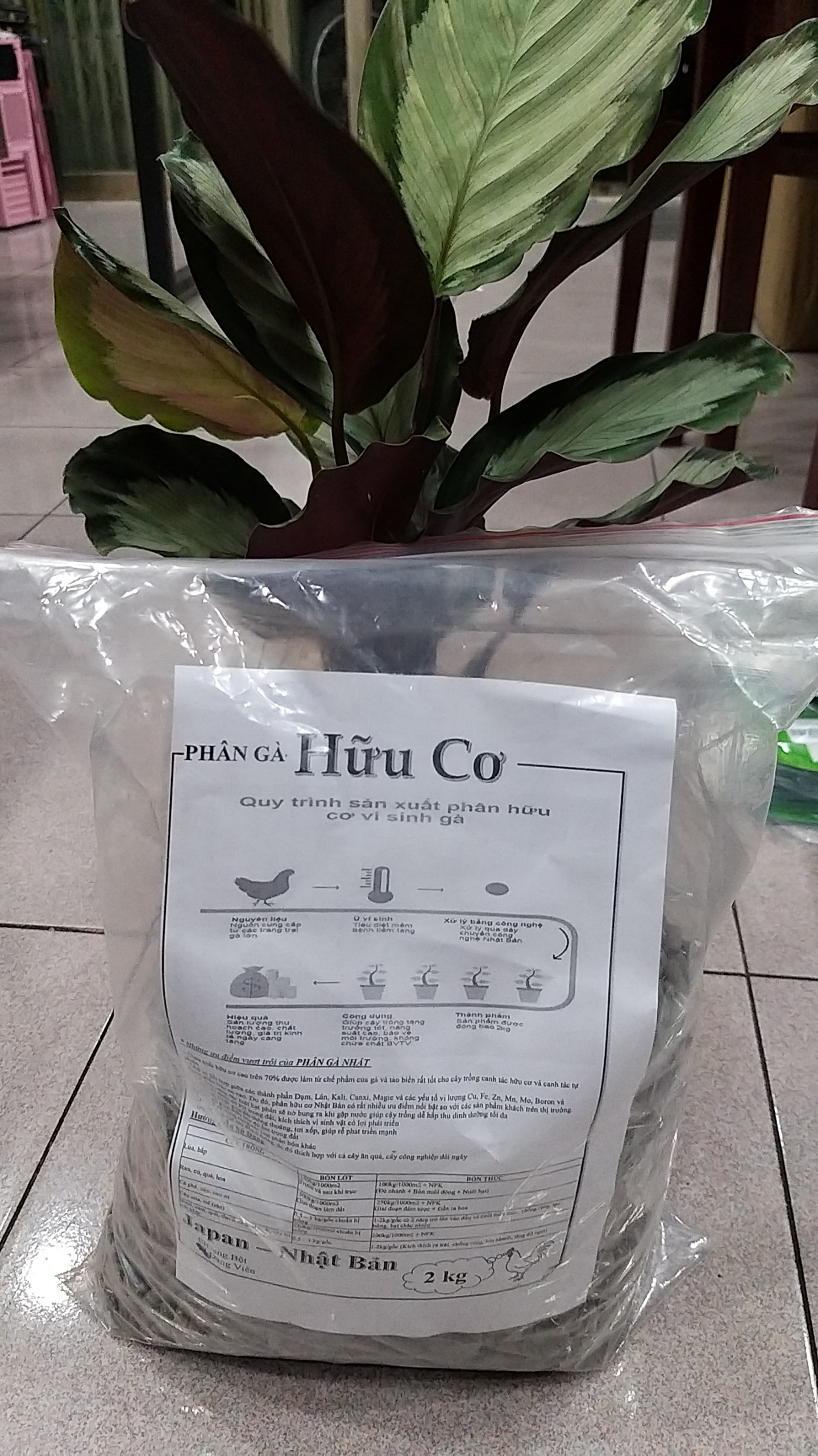 PHÂN GÀ HỮU CƠ - BAO 2KG TIỆN DỤNG- SẢN PHẨM PHÙ HỢP CHO CÂY HOA MÀU, ĂN QUẢ.-