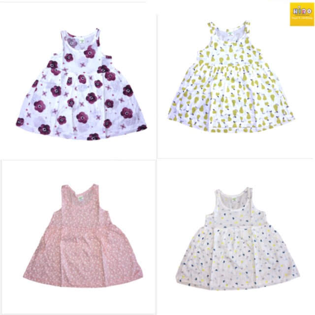 SALE Set 2 đầm hè cho bé xuất Nhật vải cotton xước mỏng nhẹ mát họa tiết xinh yêu