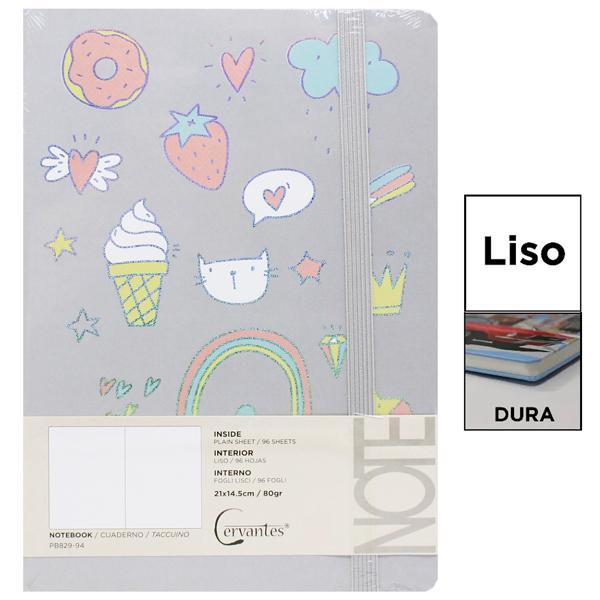 Sổ Ghi Chú A5 - Giấy Trơn - 192 Trang 80gsm - Cervantes PB829-94 - Màu Xám