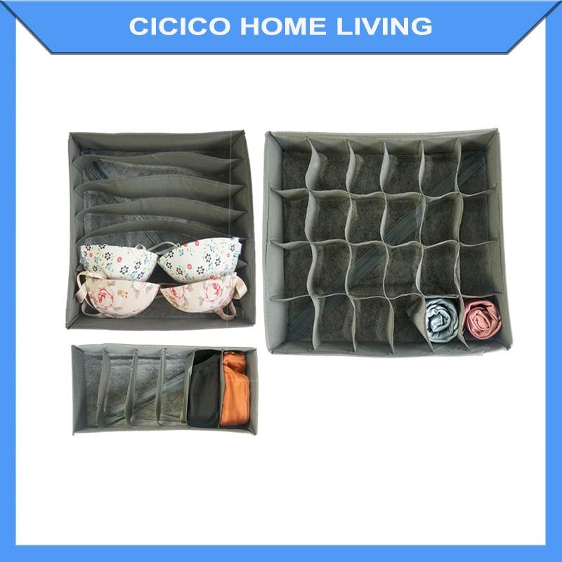 Sét 3 hộp đựng đồ lót Cicico CB03 chất dầy có thể gấp gọn tiện lợi