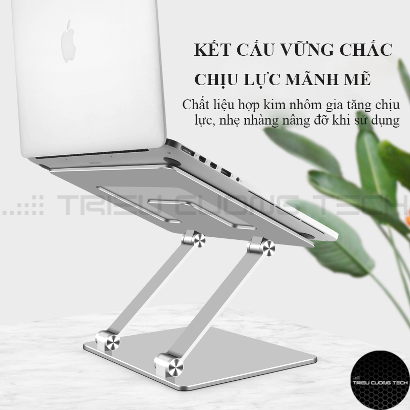 Giá Đỡ Laptop Đế Tản Nhiệt Laptop Để Bàn Chất Liệu Hợp Kim Nhôm Cao Cấp Tản Nhiệt – Nâng Hạ Điều Chỉnh Độ Cao - Gấp Gọn Cho Kích Cỡ 10-18 Inches Hàng Chính Hãng