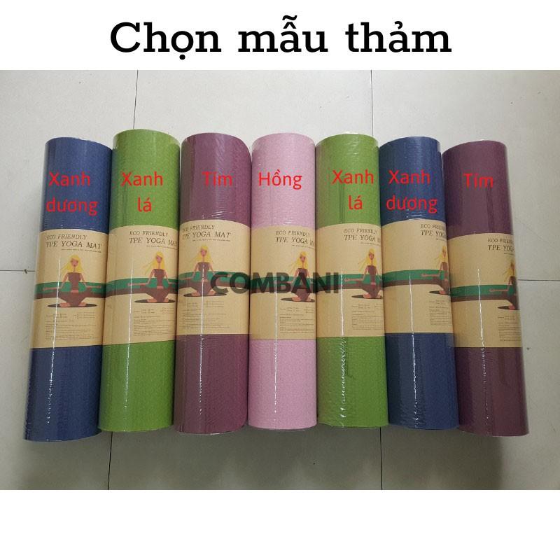 Thảm Tập Yoga Định Tuyến 8mm 2 Lớp TPE Cao Cấp Chống Trượt Thấm Mồ Hôi YO36