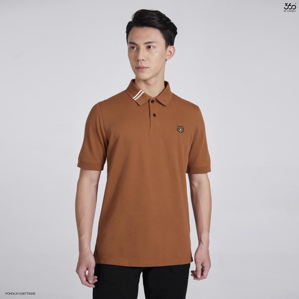 Áo polo nam cổ bẻ thêu họa tiết gấu 360 Boutique cotton cao cấp 3 màu basic - POHOL311