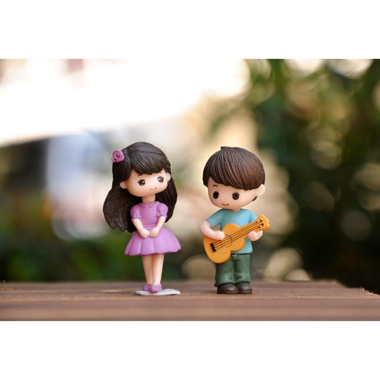 Set decor đánh đàn trang trí taplo xe hơi xinh xắn.