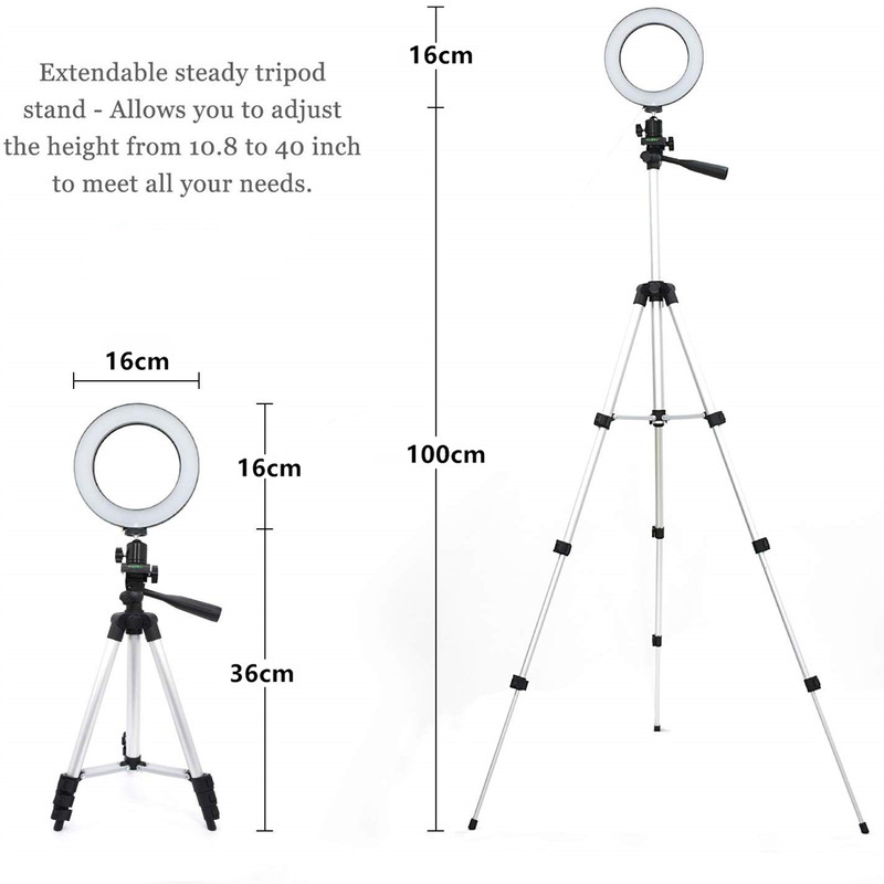 Led Light Ring For Selfie Lamp Ring Light Tripod With Lamp Photography Lighting For Youtube Holder Camera Phone Clip Studio