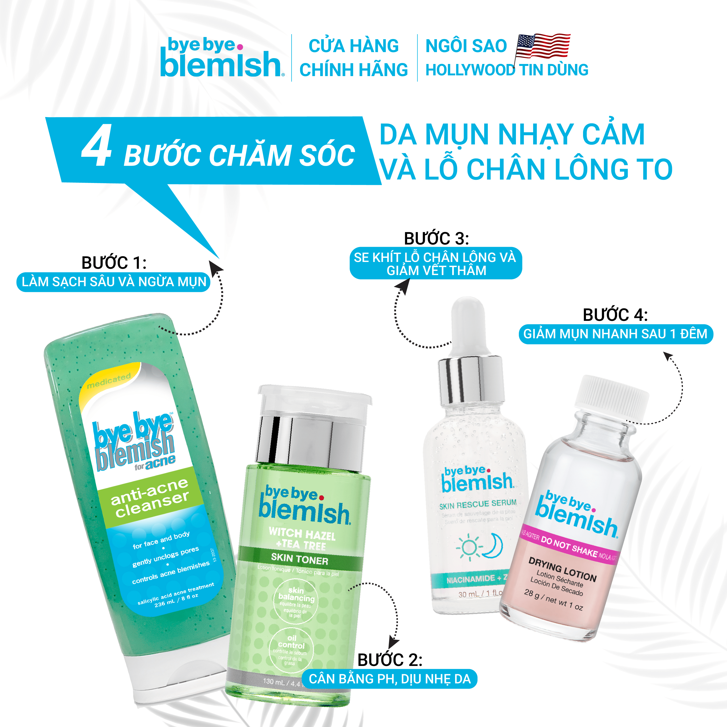 Chấm Mụn Giảm Mụn Nhanh Sau 1 Đêm Dành Cho Mụn Trắng, Sưng Đỏ Bye Bye Blemish Original Drying Lotion 30ml