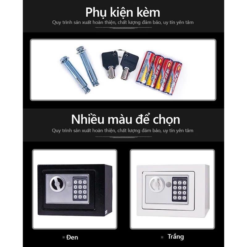 Két sắt mini mã khoá điện tử có khe , an toàn bảo mật cao có vít treo tường - giao mầu ngẫu nhiên