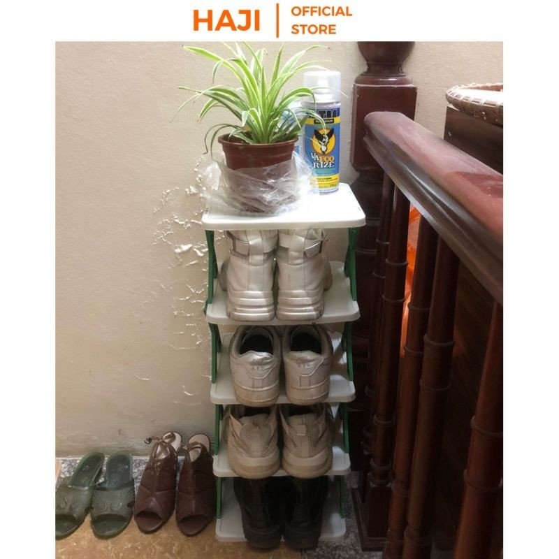 Kệ giày nhựa 5 tầng sắp xếp giày dép ngăn nắp chống nước tuyệt đối HAJI NA08 (màu ngẫu nhiên)