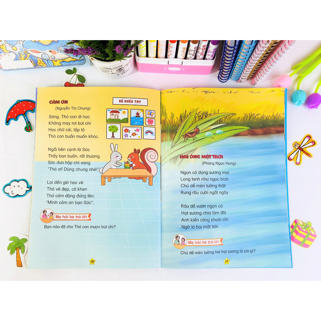 Sách - Combo 2 cuốn Tuyển tập Thơ và Truyện hay cho bé B80 - Giúp bé phát triển Ngôn ngữ và Nhận thức 0-6 tuổi - ndbooks