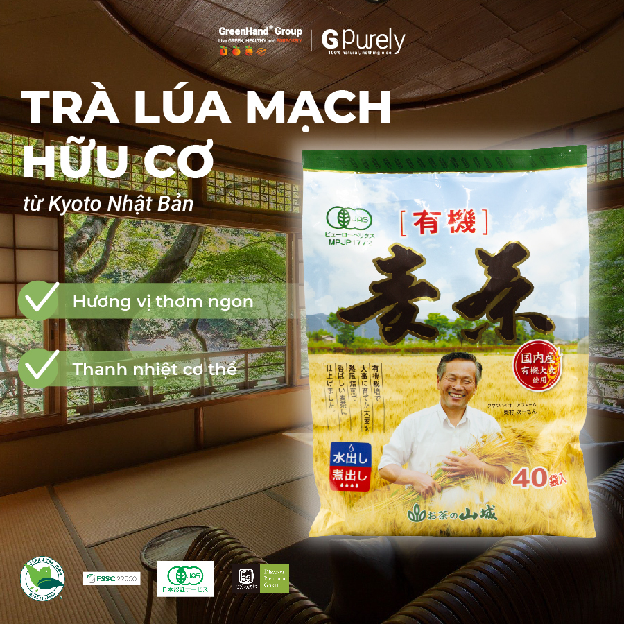 Trà lúa mạch hữu cơ Mugicha GreenHand bí quyết thanh lọc cơ thể của người Nhật