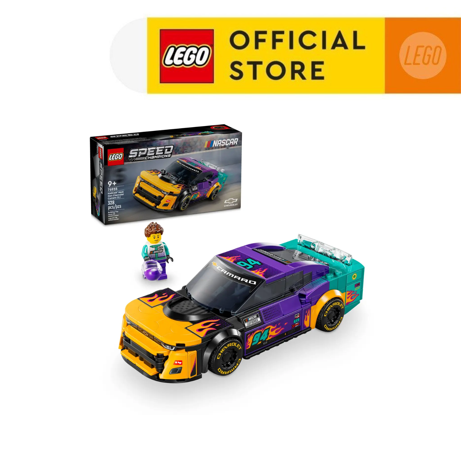 LEGO SPEED CHAMPIONS 76935 Đồ Chơi Lắp Ráp Siêu Xe NASCAR Next Gen Chevrolet Camaro ZL1 (328 Chi Tiết)