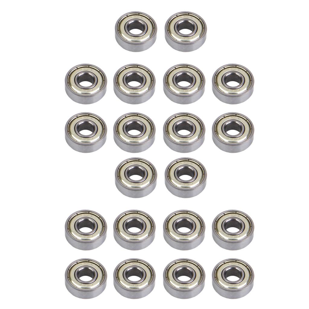 20Pcs 608 Skate Ball Bearings for Skateboard Scooter Hockey Silver