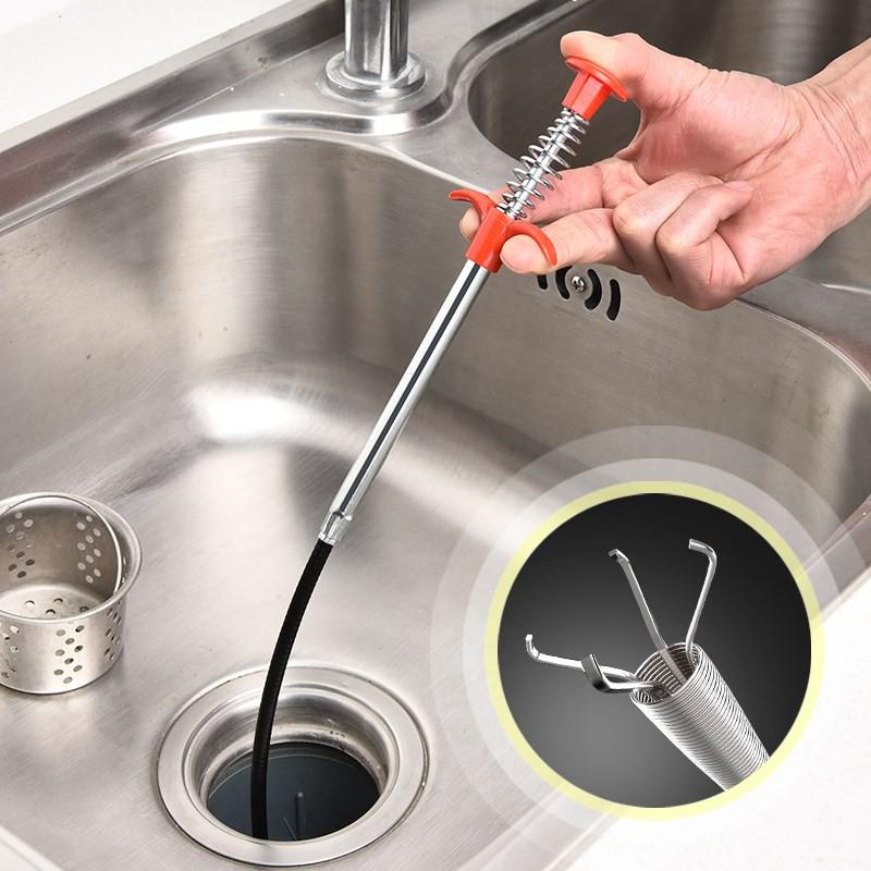 Dụng Cụ Gắp Rác Thông Cống - Ngăn Nghẹt Cống, Bồn Cầu, Bồn Rửa Chén, Lavabo,... (Dài 60cm)