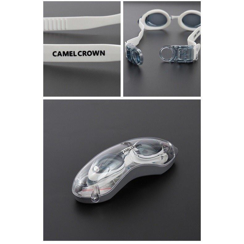 Bộ kính bơi + mũ bơi Camel chống thấm nước và sương mù HD cao cấp tặng kèm hộp đựng và bịt tai