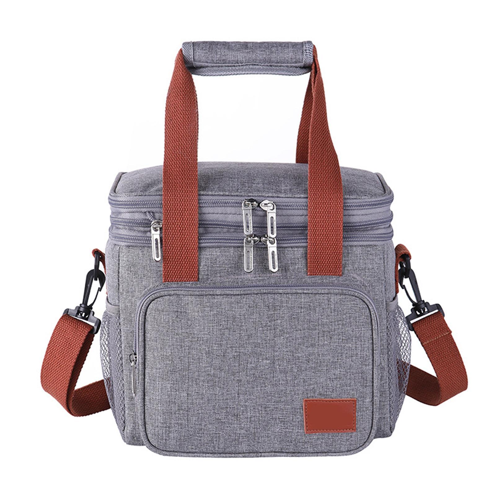 Reusable Adult Lunch Box with Adjustable Strap Front Pocket for Picnic Beach