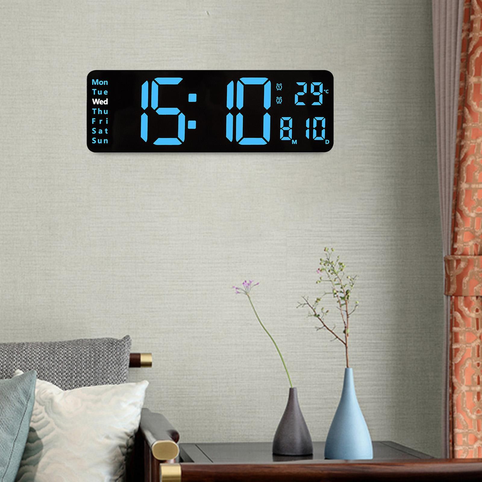 Modern LED Electronic Clock 2 Alarms Desk Clock for Shop Living Room Bedside
