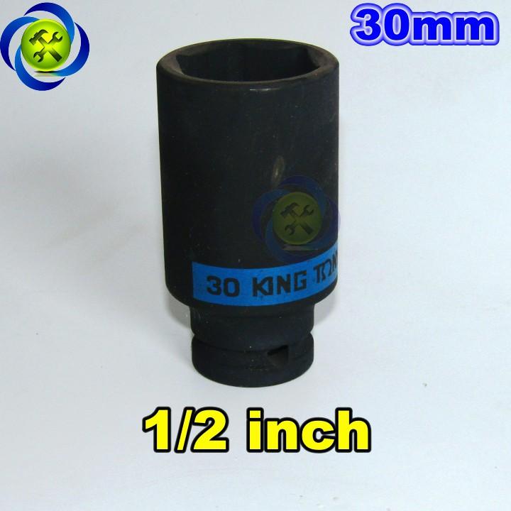 Tuýp đen dài 30mm Kingtony 443530 loại 1/2 6 cạnh dài 80mm