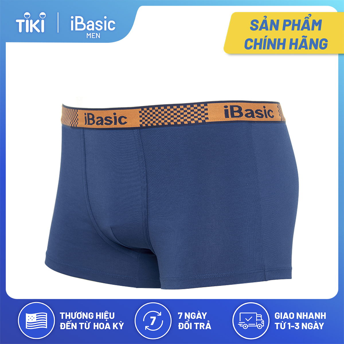 Quần Lót Nam Đùi Ngắn Cotton Ibasic Panm078 - Xanh Navy - M