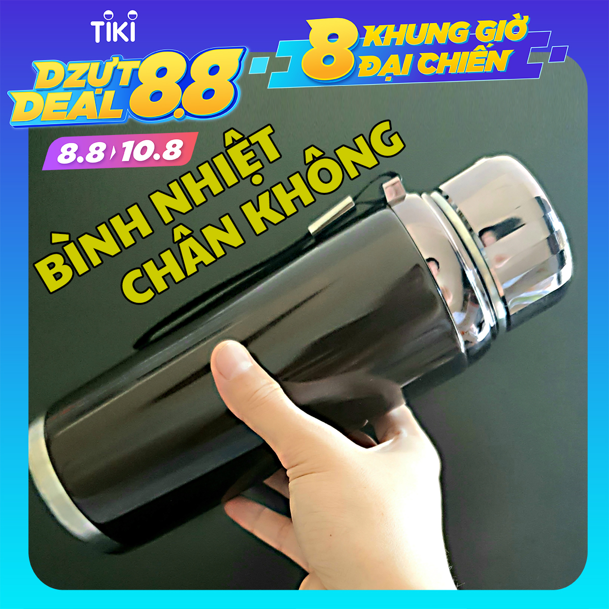 Bình giữ nhiệt Nóng, Lạnh 24h 2 lớp - Ruột thép không rỉ, vỏ Inox 304 siêu bền 1000ml