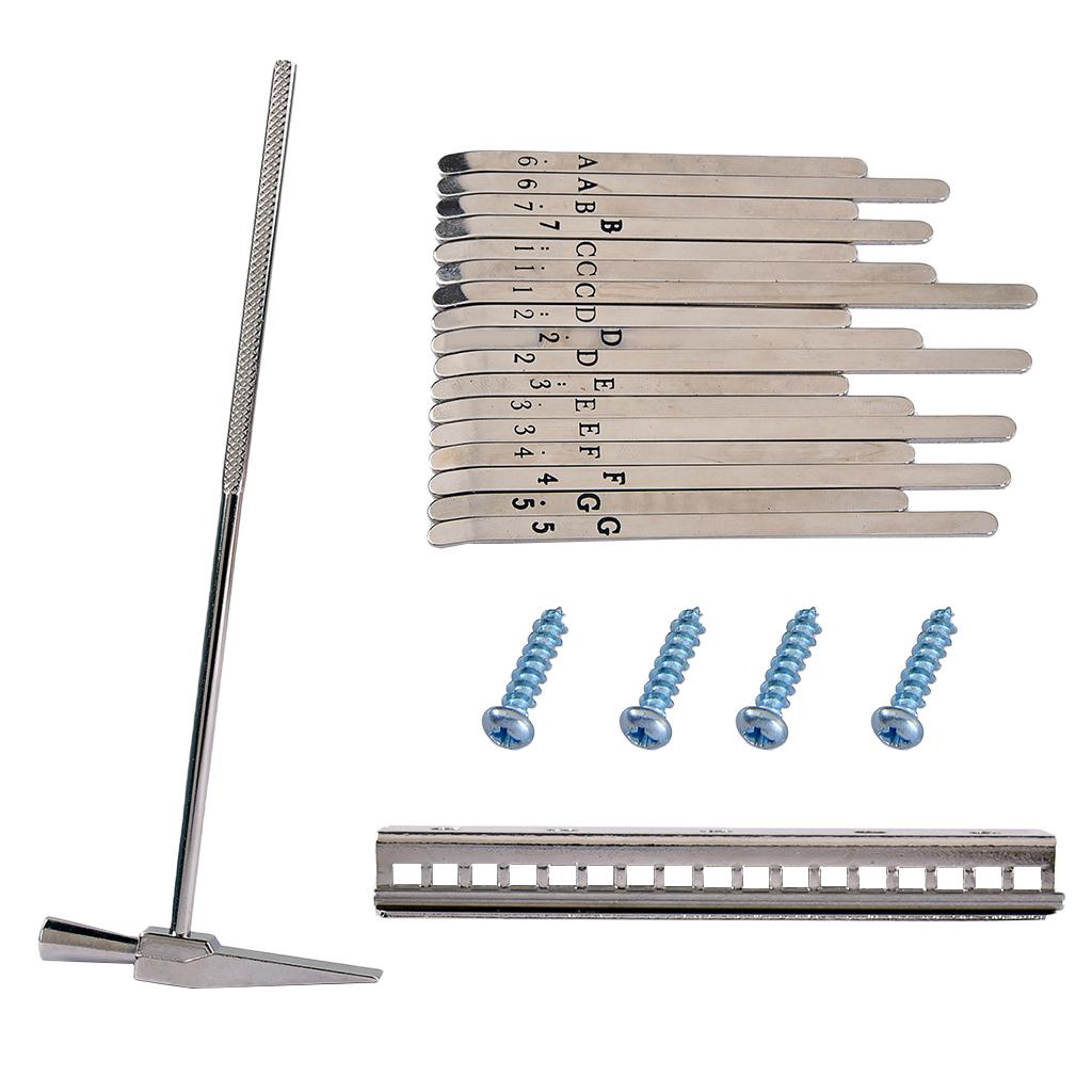 Sunnimix 1 Bộ DIY Ngón Tay Cái Đàn Piano Thép Không Gỉ Phím Phần Cứng Cho 17 Phím Kalimba Linh Kiện Thay Thế