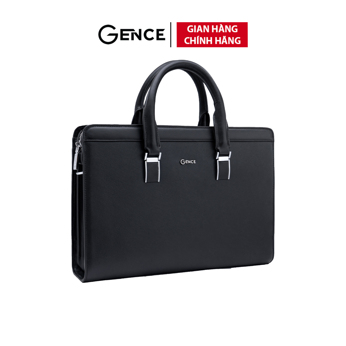 Cặp Da Nam Túi Xách Đựng Laptop GENCE CDX11 Chất Liệu Da Bò Cao Cấp Màu Đen