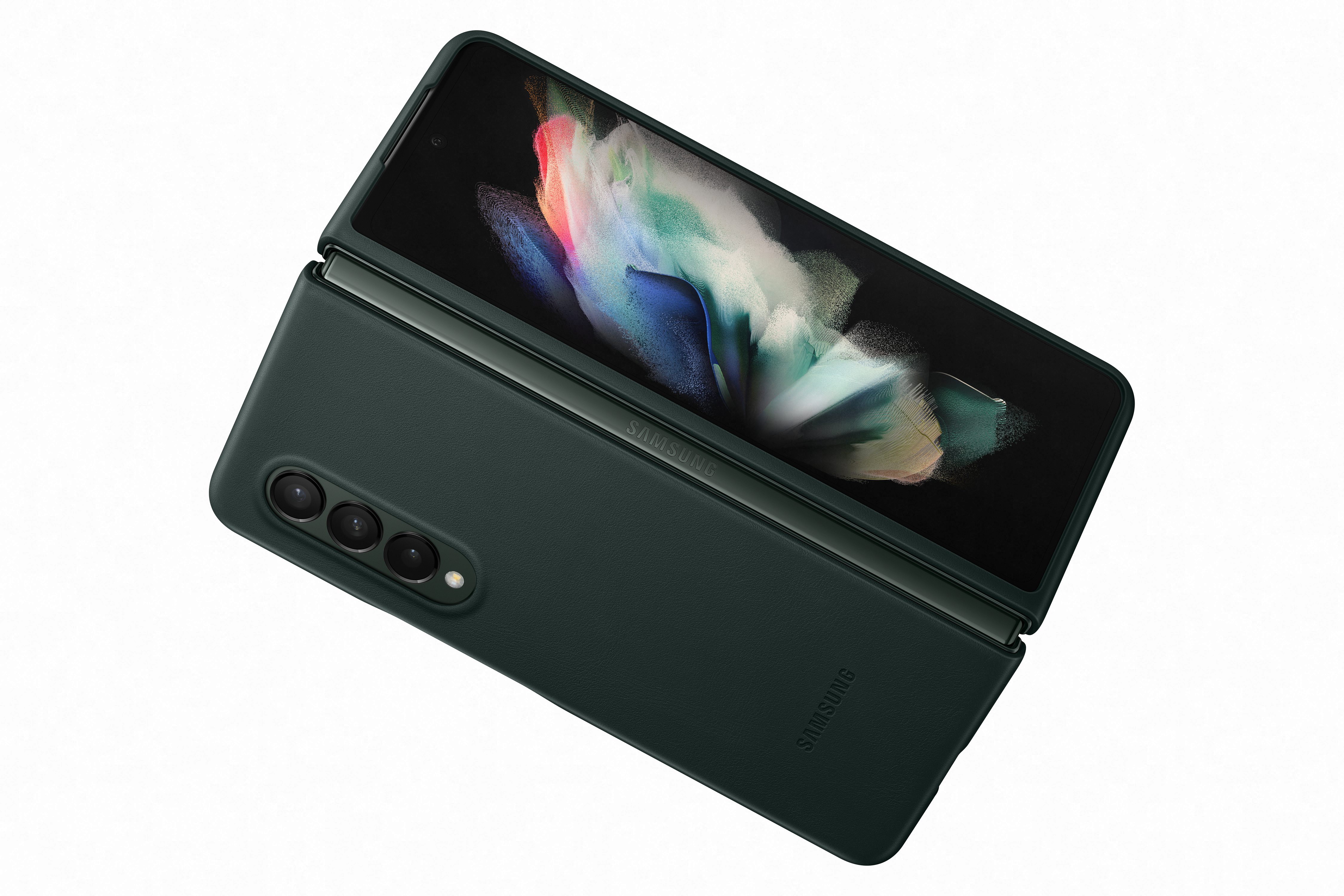 Ốp lưng da Samsung ZFold 3 - Màu Xanh lá - Hàng chính hãng