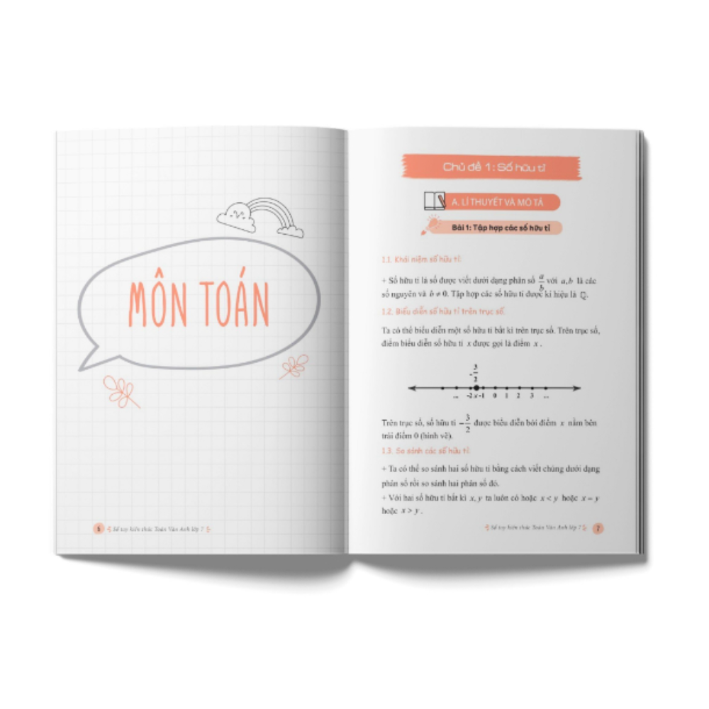 Sách - Sổ tay kiến thức Toán – Văn – Anh Lớp 7 Theo Chương Trình Bộ Giá Dục