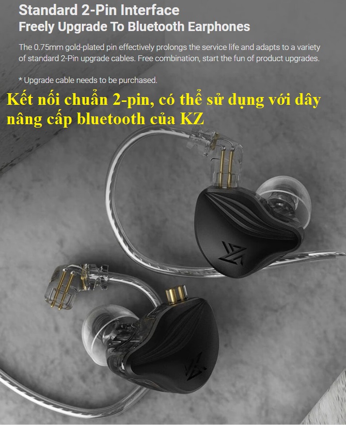 Tai nghe tĩnh điện chân cắm 3.5mm hỗ trợ mic KZ ZEX _ hàng chính hãng