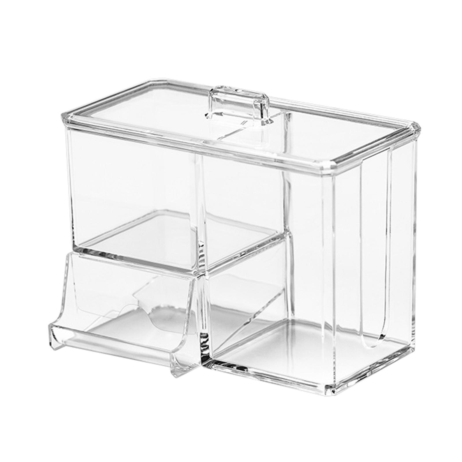 Holder, Vanity Organizers Swab Balls Box Container Tool Dispenser with Lid for Storage