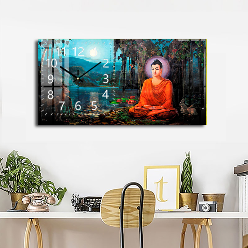 Đồng Hồ Phật Giáo Kim Trôi Cao Cấp - Tranh Tráng Gương Đức Phật Từ Bi