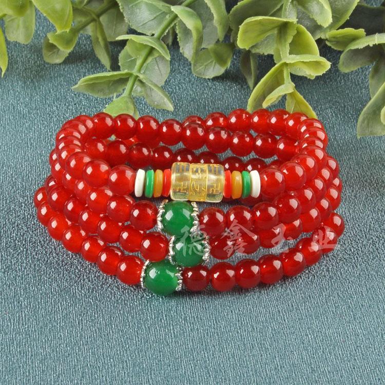 VÒNG TAY ĐÁ TRẦM SAN HÔ TÂY TẠNG CHUỖI 108 HẠT NGŨ SẮC ĐÃ KHAI QUANG MAY MẮN TẶNG KÈM HỘP GẤM CAO CẤP