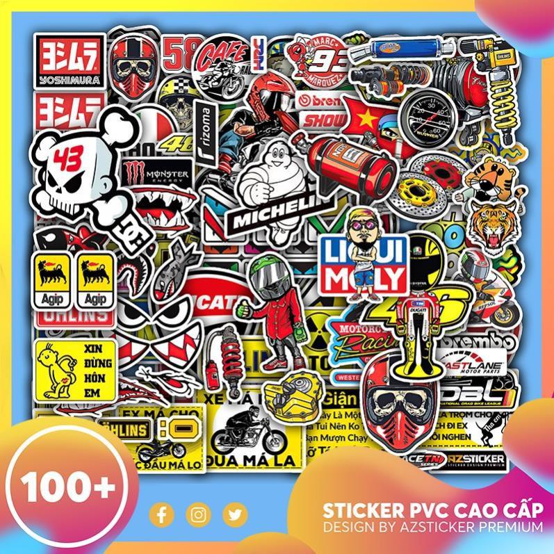 Sticker Tem Xe Chế | Dán Nón Bảo Hiêm, Điện Thoại, Laptop, Bình Nước...Chống Nước, Chống Bay Màu