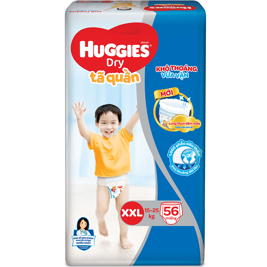 Tã quần Huggies Dry L68/XL62/XXL56