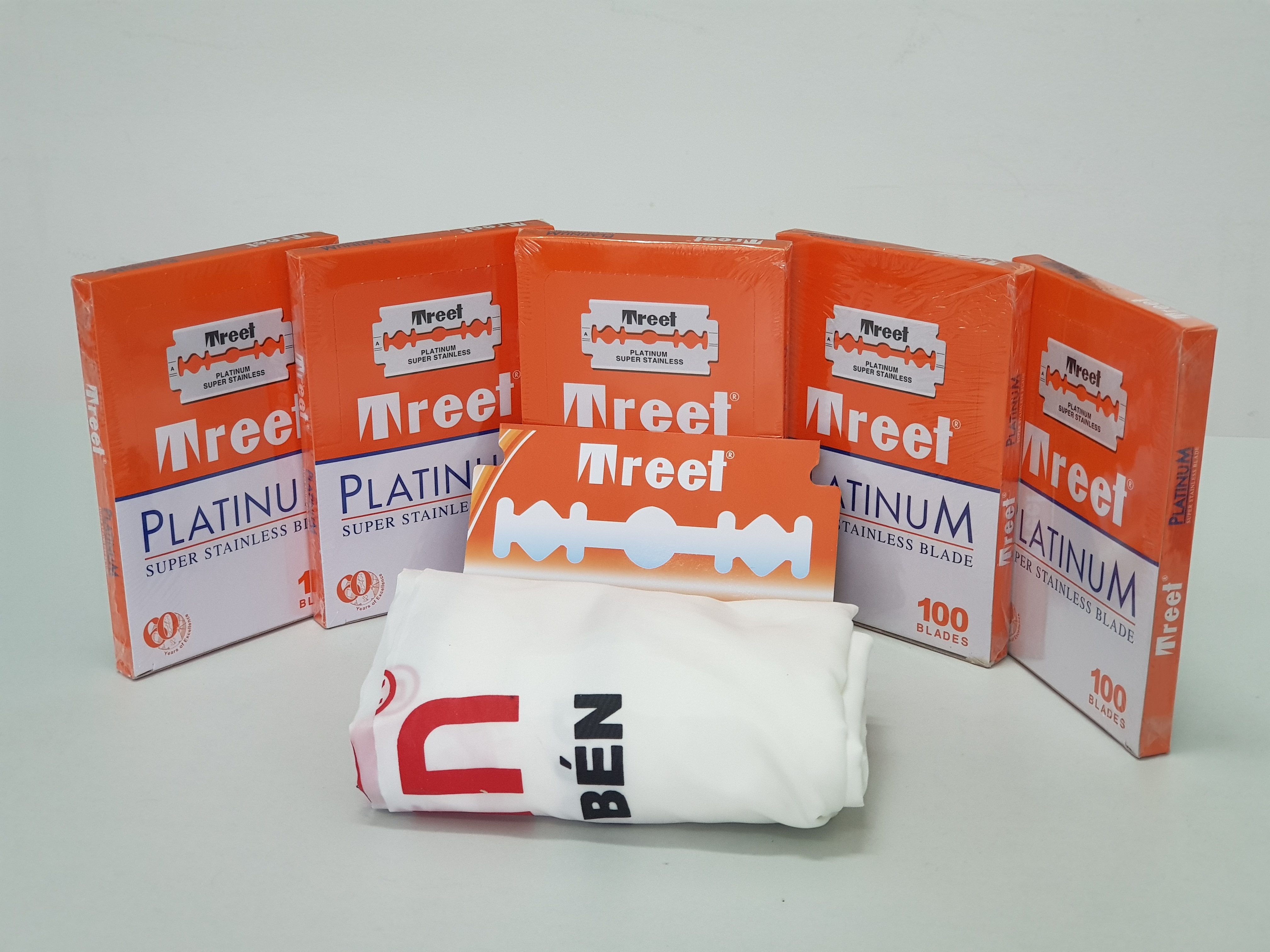 Combo 5 hộp Lưỡi lam Treet cam - hộp 100 lưỡi - Tặng áo choàng và mẫu thử